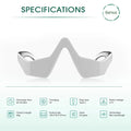 Benat white and silver v-shaped neck massager with vibration massage for red light therapy and light therapy glasses use