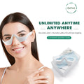 White benat red light therapy glasses with ergonomic design and soft silicone straps for vibration massage and dark circles