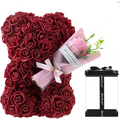 A red rose bear crafted from dense foam roses in an eternal flower gift box perfect for special occasions