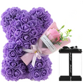 Purple rose bear decorative item featuring eternal flower gift design for red rose bear collection