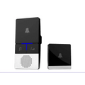 Black and white remote control doorbell host with speaker grille and waterproof button a600 for modern use