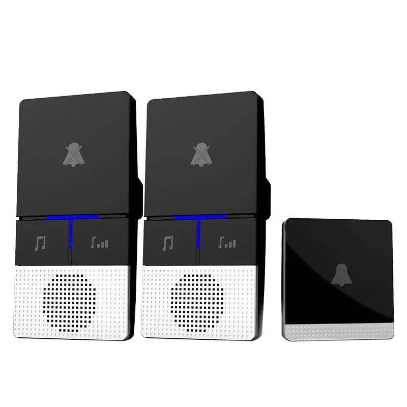 Black and white remote control doorbell with glossy finish featuring waterproof button a600 and control doorbell host
