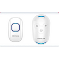 White plastic remote control doorbell host a600 with blue illuminated mickey mouse-shaped buttons and control panel