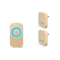 Beige remote control doorbell system with circular blue led ring and waterproof button a600 control doorbell host set