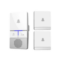 White remote control doorbell with control doorbell host speaker grille and two waterproof button a600 wall pushers