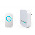 White remote control doorbell host with waterproof button a600 featuring blue led lighting and minimalist design