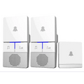 White remote control doorbell host with waterproof button a600 featuring sleek modern design and two wall-mounted units