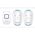 White senchi remote control doorbell host with blue accent lighting and mickey mouse waterproof button a600 design