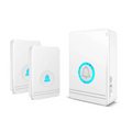 White remote control doorbell host with glowing blue circular accent and waterproof button a600 for easy use