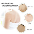 A woman with dark skin and black spots on her back uses eelhoe repairing shower oil body cleansing moisturizer