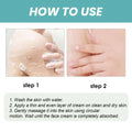 A creamy white repairing shower oil body cleansing moisturizer being applied in a two-step skincare routine