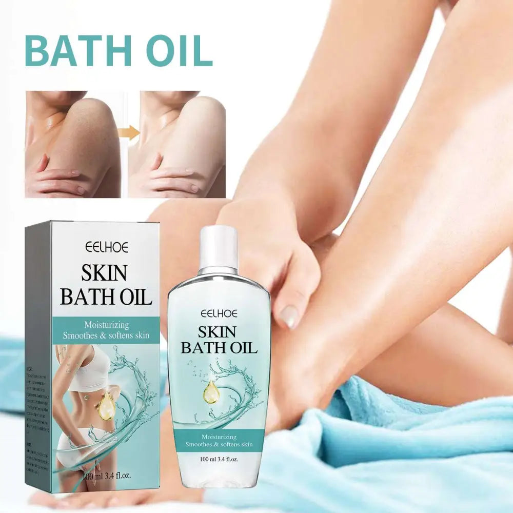 Eelhoe repairing shower oil in a sleek translucent bottle with white cap and teal label for body cleansing moisturizer