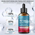 A sleek amber glass bottle with black dropper and gradient label for rozino retinol anti wrinkle moisturizing oil