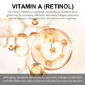 Golden molecular structures of vitamin a retinol in translucent amber spheres highlighting vova retinol anti-aging moisturizer face cream 30ml