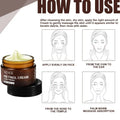 A brown glass jar of retinol anti aging skin firming cream with black lid and light green cream for fine lines