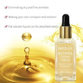 Clear glass bottle with gold dropper containing breylee retinol skin firming serum for fine lines and collagen boosting