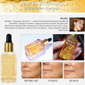 A clear glass bottle of breylee retinol skin firming serum with gold dropper for reducing fine lines and lifting