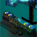 Rgb gaming keyboard with vibrant rgb lighting and built-in wireless bluetooth speaker multimedia system