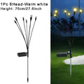 Black solar firefly lights garden stakes with six warm white led heads on slender stems for outdoor RGB lighting