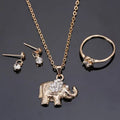 Gold rhinestone elephant necklace with sparkling crystal animal pendant from yiwu small commodity collection
