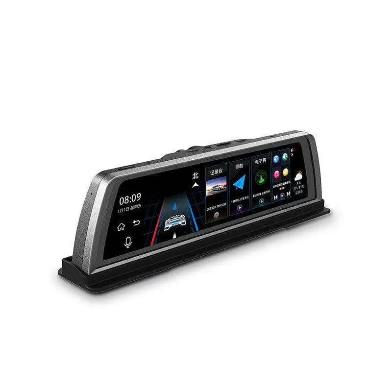 Silver-framed road detective k500 console streaming dash cam with large touchscreen displaying navigation and vehicle monitoring features