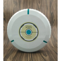 White circular robot household automatic sweeping machine with teal accents and central clean robot automatic cleaner label