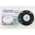 Black circular robot household automatic sweeping machine with teal accents and central control panel labeled clean robot automatic cleaner