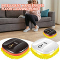 Robot lazy home smart mopping machine with black and white body and bright yellow microfiber edges for efficient floor cleaning