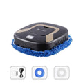 Robot lazy home smart mopping machine black and gold with blue microfiber pad for efficient floor cleaning