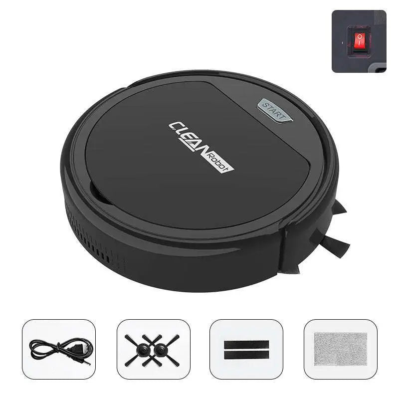 Robot lazy home smart mopping machine with black and white body and bright yellow microfiber edges for efficient floor cleaning