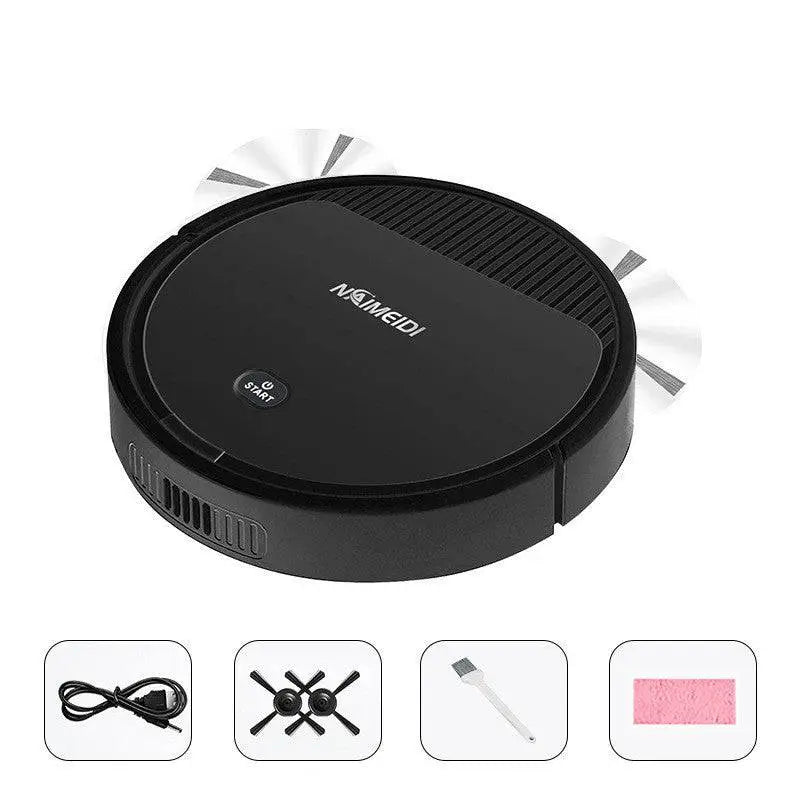Black circular robot lazy home smart mopping machine with matte finish and namedi brand for efficient floor cleaning