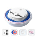 Robot lazy home smart mopping machine with white circular design, blue microfiber pad, and pink accents for efficient floor cleaning