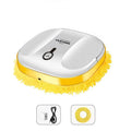White and yellow robot lazy home smart mopping machine with soft fluffy edge for efficient floor cleaning