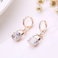 Rose gold korean version butterfly jewelry set featuring gold-plated butterfly pendant and transparent crystal accents