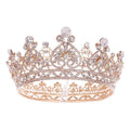 A sparkling rose gold rhinestone princess crown hair featuring intricate filigree for big European princess style