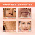 Close-up panels show skin concerns like water oil imbalance and dullness for eelhoe rose oil anti-aging facial firming serum