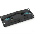Black dual-fan rotatable usb cooling fan pad with teal brand stickers designed for laptop usb port cooling