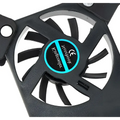 Black plastic rotatable usb cooling fan pad with teal and black hotpook label for laptop usb port use