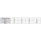 The table shows bottom skirt size measurements for the royal blue sexy party polyester short dress set from xs to l