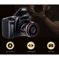 Black digital camera royale essence lux with red-accented textured grip and advanced zoom factor 4x lens