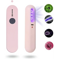 Royale essence lux pink handheld uv disinfection stick with power button and five purple led lights for sanitizing