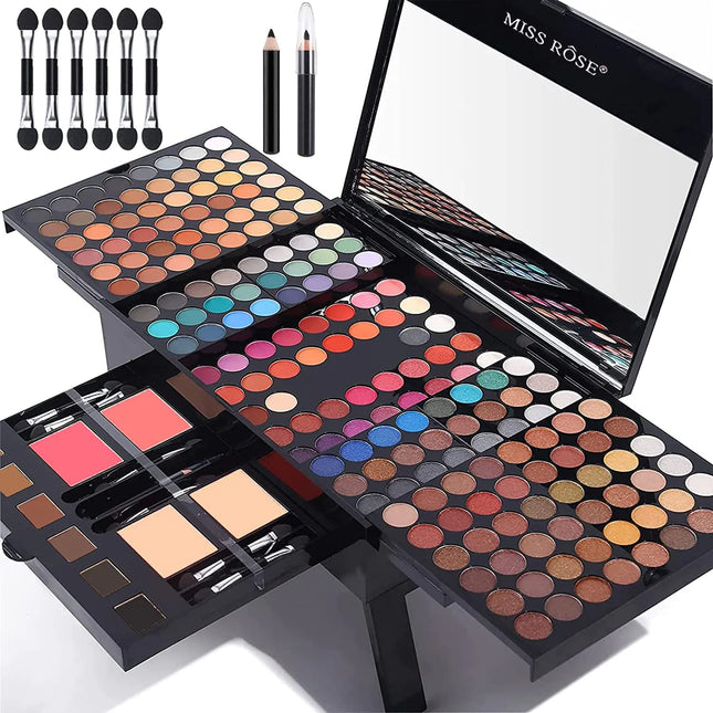 coliusa 190 Colors Professional Makeup Kit for Women Full Kit PalletAll In One Gift Set girls include Eyeshadow/Facial Blusher/Eyebrow Powder/Eyeliner Pencil/Mirror/makeup brush(004Y) - Royalessencelux