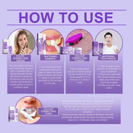 Eelhoe Purple Toned Teeth Set Clean Teeth Breath Care Mouth Clean Mouth Care - Royalessencelux