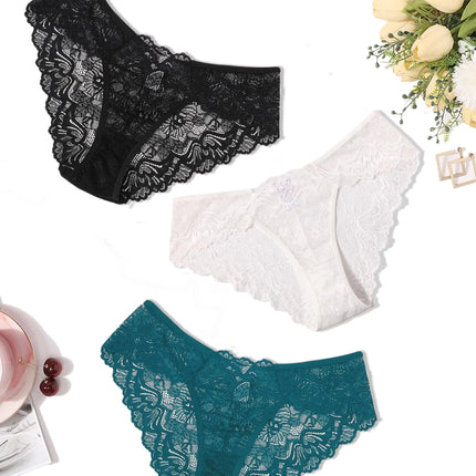 Avidlove Lace Underwear for Women Sexy Hipster Panties Sheer Cheeky Bikinis 3 Packs-3 XXL - Royalessencelux