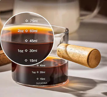 Heat-Resisting Glass Espresso Measuring Cup - Royalessencelux