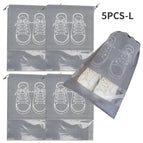 5PCS-Shoes Bag Grey