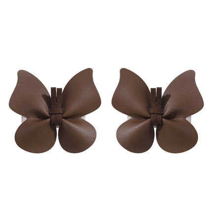 New PU Leather Butterfly Full Bag Clip Children's Barrettes - Royalessencelux