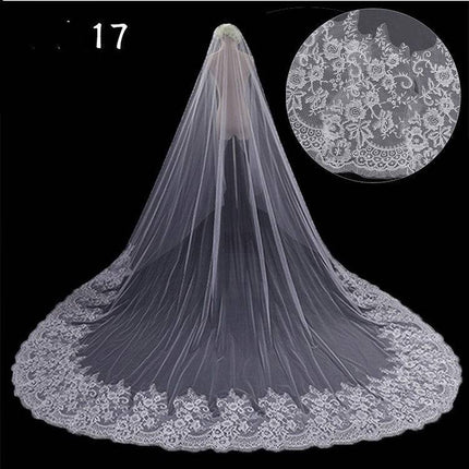 Bridal Wedding Dress Long Tail Luxury Super Fairy Wedding Veil - Royalessencelux