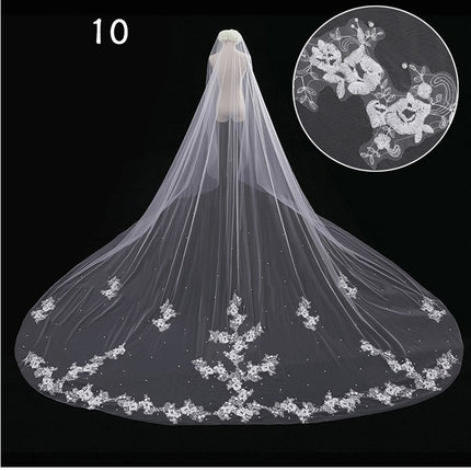 Bridal Wedding Dress Long Tail Luxury Super Fairy Wedding Veil - Royalessencelux