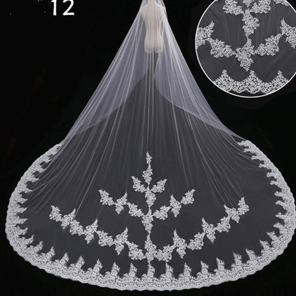 Bridal Wedding Dress Long Tail Luxury Super Fairy Wedding Veil - Royalessencelux